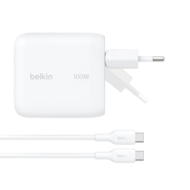 BELKIN USB-C 100W Mains Charger with USB-C to USB-C 1.5m Cable (White)